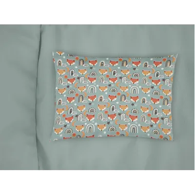 Μαξιλαροθήκη Εμπριμέ bebe Fox 528 35X45 Pale Cyan 100%  Cotton