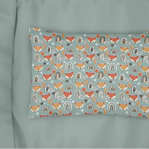 Μαξιλαροθήκη Εμπριμέ bebe Fox 528 35X45 Pale Cyan 100%  Cotton
