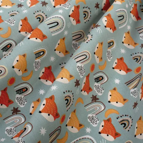 Πάνα Χασέ bebe Fox 528 80X80 Pale Cyan 100%  Cotton