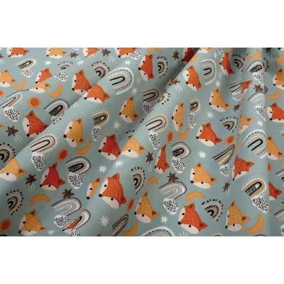Σεντονάκι Λίκνου bebe Fox 528 80X110 Pale Cyan 100%  Cotton