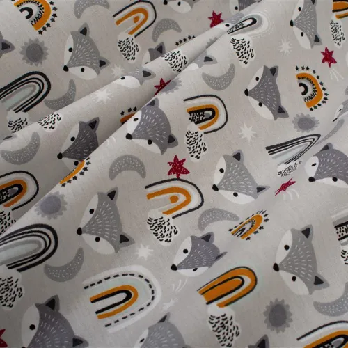 Σεντόνια Εμπριμέ Σετ 3 τεμ bebe Fox 527 120X160 Grey 100%  Cotton