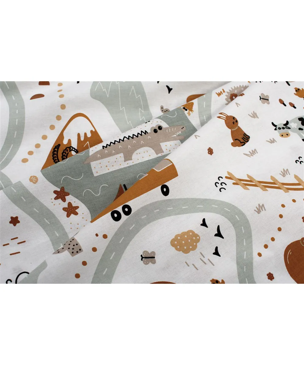 Κατωσέντονο Με Λάστιχο bebe Countryside 580 0,70X1,40X0,15 White-Mint 100%  Cotton