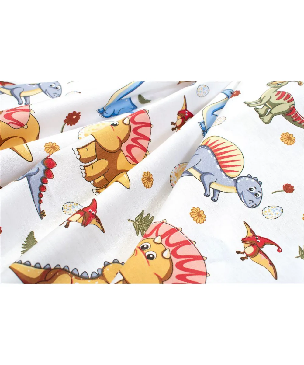 Κατωσέντονο Με Λάστιχο bebe Dinosaur 519 0,70X1,40X0,15 White-Blue 100%  Cotton