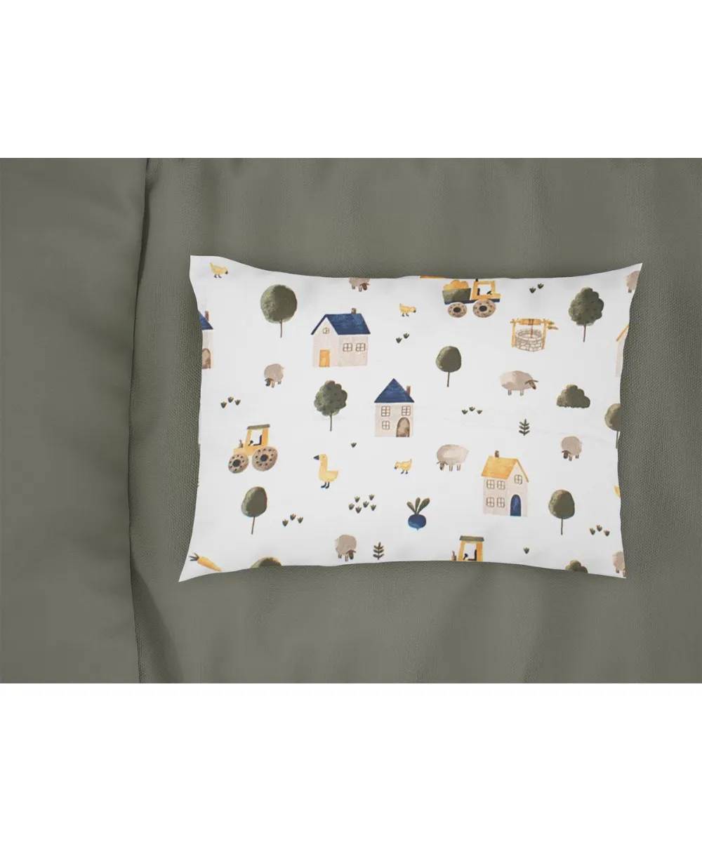 Μαξιλαροθήκη Εμπριμέ bebe Village 579 35X45 White-Green 100%  Cotton