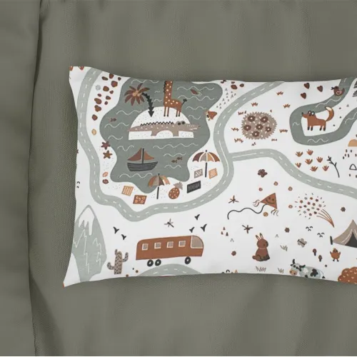 Μαξιλαροθήκη Εμπριμέ bebe Countryside 580 35X45 White-Mint 100%  Cotton