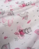 Σεντονάκι Λίκνου bebe Cloudy Bear 582 80X110 White-Pink 100%  Cotton