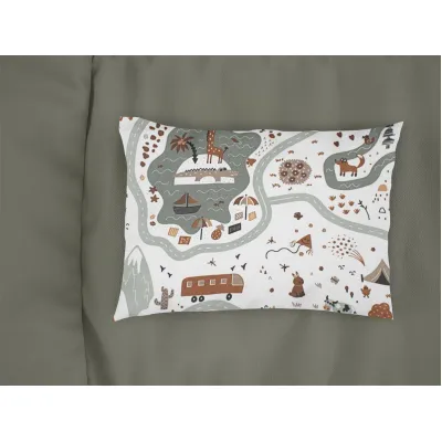 Μαξιλαροθήκη Εμπριμέ kids Countryside 580 50X70 White-Mint 100%  Cotton