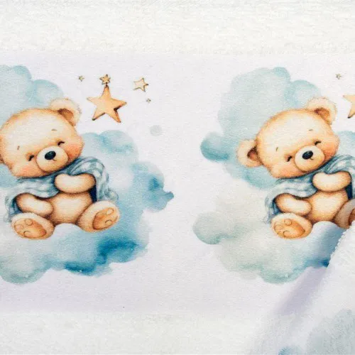 Πετσέτα Σετ 2 τεμ Με Ψηφιακή Εκτύπωση bebe Cute Bear 302 30X50,70X140 White 100%  Cotton