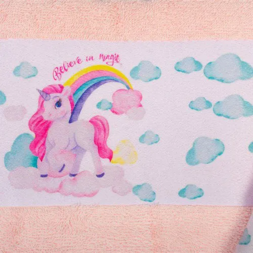 Πετσέτα Σετ 2 τεμ Με Ψηφιακή Εκτύπωση bebe Magic Unicorn 315 30X50,70X140 Pink 100%  Cotton
