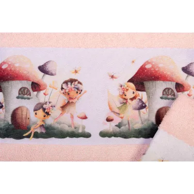 Πετσέτα Σετ 2 τεμ Με Ψηφιακή Εκτύπωση bebe Fairies 330 30X50,70X140 Pink 100%  Cotton