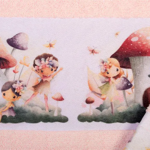 Πετσέτα Σετ 2 τεμ Με Ψηφιακή Εκτύπωση bebe Fairies 330 30X50,70X140 Pink 100%  Cotton