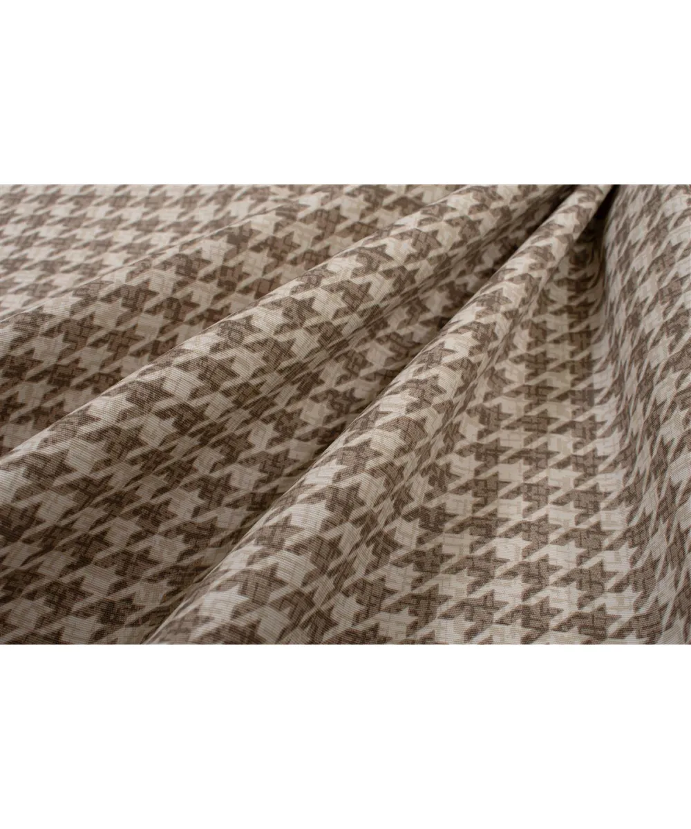 Τραπεζομάντηλο Αλέκιαστο Houndstooth 473 140X180 Beige 70/30 Cott/Pol