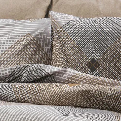 Μαξιλαροθήκη Εμπριμέ Καλλιρόη 603 50X70 Grey-Mocha 70/30 Cott/Pol