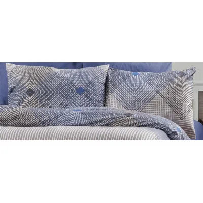 Μαξιλαροθήκη Εμπριμέ Καλλιρόη 604 50X70 Grey-Blue 70/30 Cott/Pol