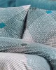Μαξιλαροθήκη Εμπριμέ Καλλιρόη 605 50X70 Grey-Petrol 70/30 Cott/Pol