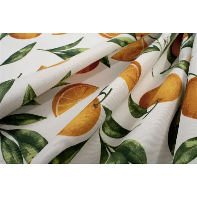 Τραβέρσα Αλέκιαστη Oranges 474 40X180 White-Orange 70/30 Cott/Pol