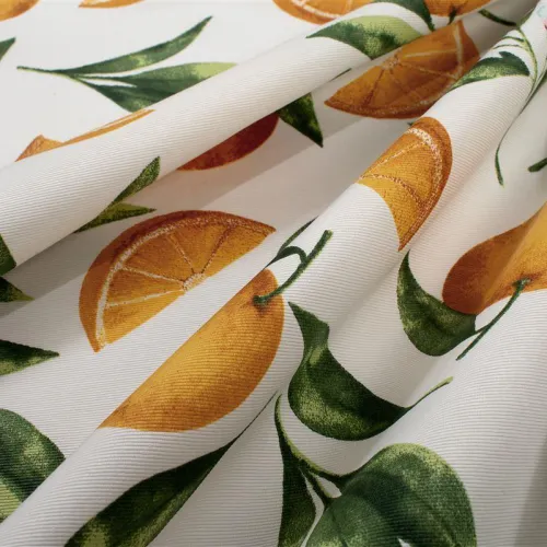 Τραβέρσα Αλέκιαστη Oranges 474 40X180 White-Orange 70/30 Cott/Pol