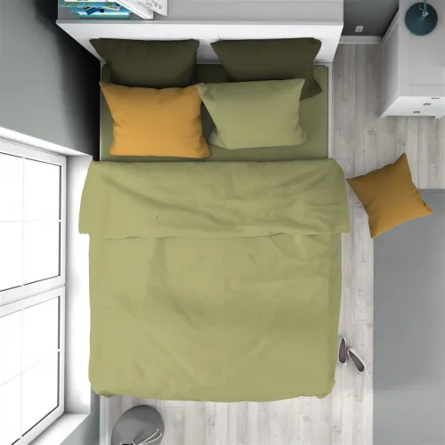 Παπλωματοθήκη Solid 504 160X240 Olive 100%  Cotton