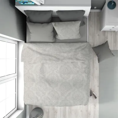 Παπλωματοθήκη Εμπριμέ Άρτεμις 701 160X240 Grey 100%  Cotton