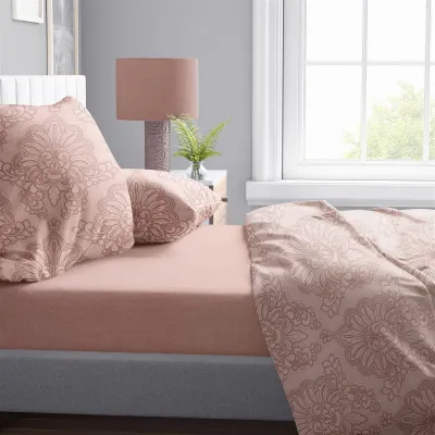 Παπλωματοθήκη Εμπριμέ Άρτεμις 703 220X240 Dusty Rose 100%  Cotton