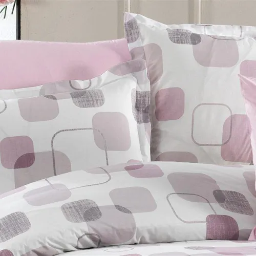 Μαξιλαροθήκη Εμπριμέ Μελίνα 709 50X70 White-Lilac 100%  Cotton