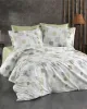Σεντόνια Εμπριμέ Σετ 3 τεμ Μελίνα 708 160X240 White-Olive 100%  Cotton