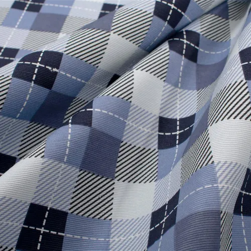 Καρέ Αλέκιαστο Checkered 468 90X90 Blue 70/30 Cott/Pol