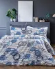 Παπλωματοθήκη Εμπριμέ Διώνη 602 160X240 White-Blue 70/30 Cott/Pol
