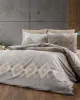 Σεντόνια Εμπριμέ Σετ 4 τεμ Καλλιρόη 603 220X240 Grey-Mocha 70/30 Cott/Pol