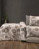 Σεντόνια Εμπριμέ Σετ 4 τεμ Διώνη 600 240X270 White-Mocha 70/30 Cott/Pol