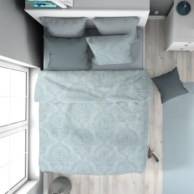 Παπλωματοθήκη Εμπριμέ Άρτεμις 705 160X240 Light Blue-Grey 100%  Cotton