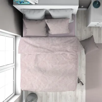 Παπλωματοθήκη Εμπριμέ Άρτεμις 706 160X240 Light Purple 100%  Cotton