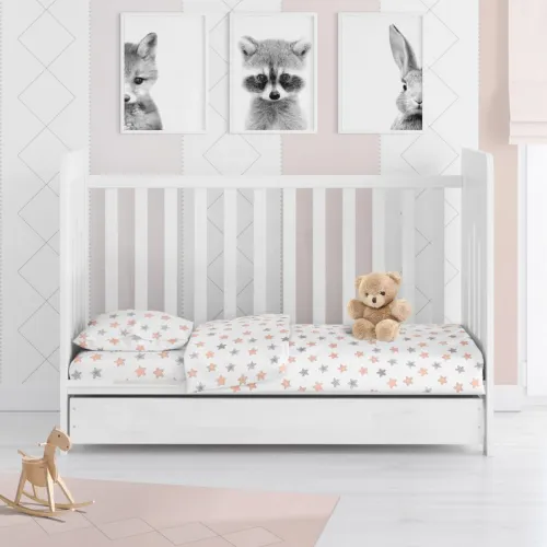 ΚΑΤΩΣΕΝΤΟΝΟ ΜΕ ΛΑΣΤΙΧΟ bebe Star 103 0,70X1,40X0,15 Grey Cotton 100% 
