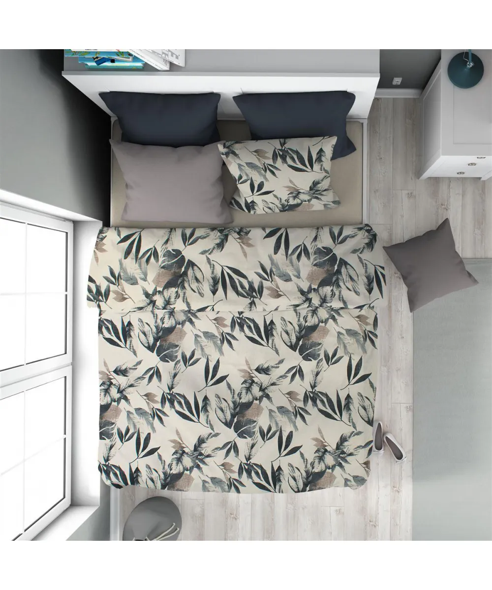 Παπλωματοθήκη Εμπριμέ Ευριδίκη 710 160X240 Ecru-Black 100%  Cotton