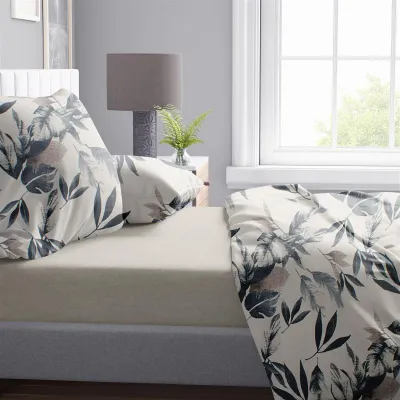 Παπλωματοθήκη Εμπριμέ Ευριδίκη 710 220X240 Ecru-Black 100%  Cotton