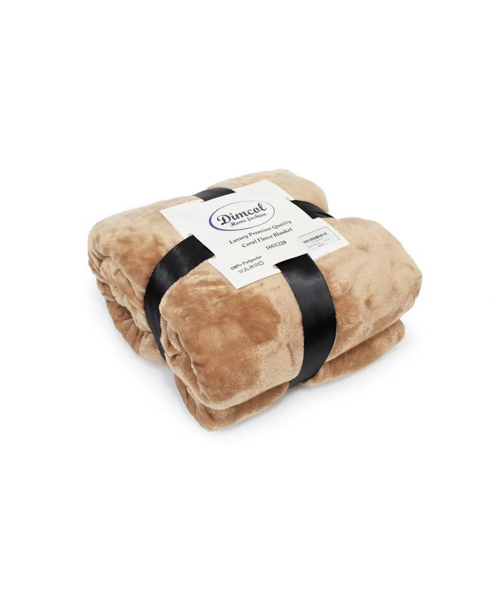 Κουβέρτα Coral Fleece Solid 02 160X220 Beige 100%  Polyester