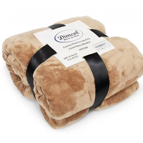 Κουβέρτα Coral Fleece Solid 02 160X220 Beige 100%  Polyester