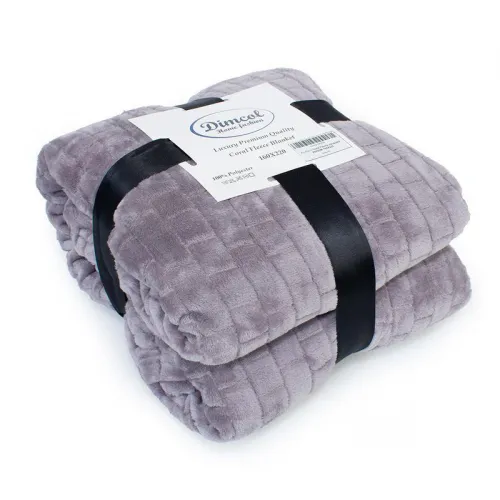 Κουβέρτα Coral Fleece Jacquard Brick 06 220X240 Grey 100%  Polyester