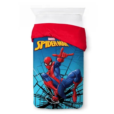 Κουβερτοπάπλωμα Flannel-Sherpa Marvel Spider-Man 13 160X250 Turquoise-Blue 100%  Polyester