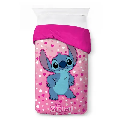 Κουβερτοπάπλωμα Flannel-Sherpa Disney Home Lilo & Stitch 57 160X250 Pink 100%  Polyester