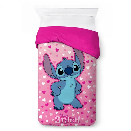 Κουβερτοπάπλωμα Flannel-Sherpa Disney Home Lilo & Stitch 57 160X250 Pink 100%  Polyester