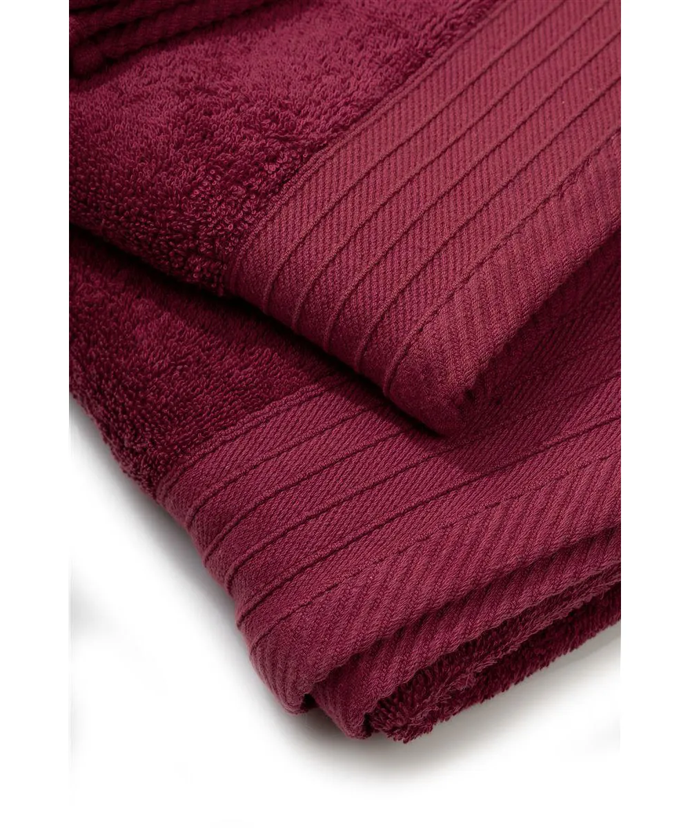 Πετσέτα Πενιέ 500 gr/m² Σετ 3 τεμ 40X60,50X100,80X150 Bordeaux 100%  Cotton