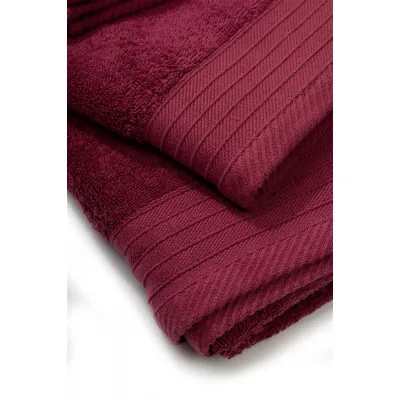 Πετσέτα Πενιέ 500 gr/m² Σετ 3 τεμ 40X60,50X100,80X150 Bordeaux 100%  Cotton