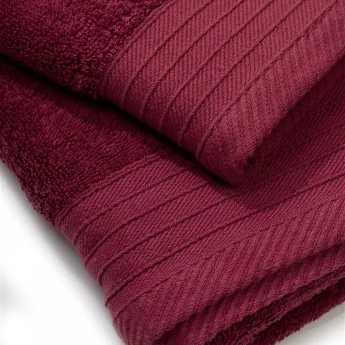Πετσέτα Πενιέ 500 gr/m² Σετ 3 τεμ 40X60,50X100,80X150 Bordeaux 100%  Cotton