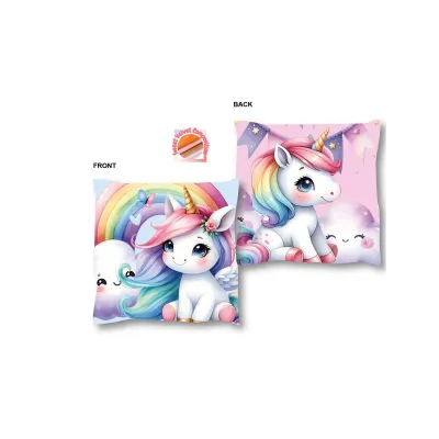 Βελούδινο Μαξιλάρι Unicorn 10 38X38 Pink 100%  Velboa