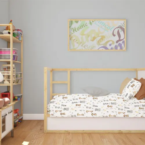 Κατωσέντονο Με Λάστιχο bebe Savanna 36 0,70X1,40X0,15 White-Grey 100%  Cotton Flannel