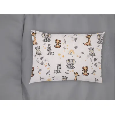 Μαξιλαροθήκη Εμπριμέ bebe Savanna 36 35X45 White-Grey 100%  Cotton Flannel