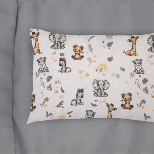 Μαξιλαροθήκη Εμπριμέ bebe Savanna 36 35X45 White-Grey 100%  Cotton Flannel