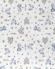 Σεντονάκι Λίκνου bebe Elephant 074 80X110 White-Sky Blue 100%  Cotton Flannel
