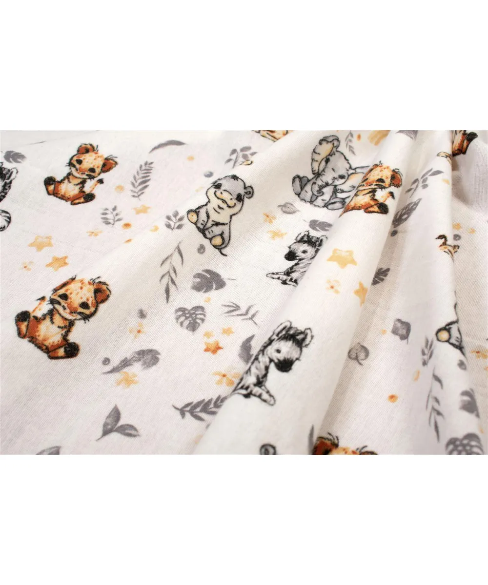 Σεντονάκι Λίκνου bebe Savanna 36 80X110 White-Grey 100%  Cotton Flannel